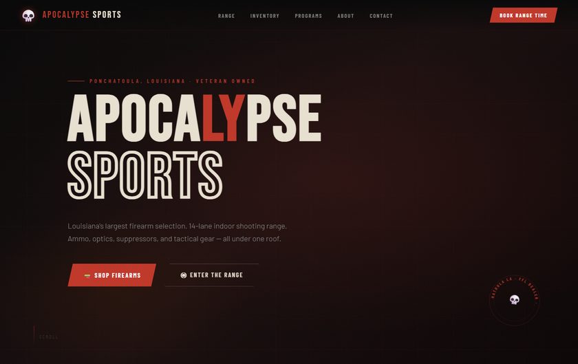 Apocalypse Sports — firearms, range & tactical gear website