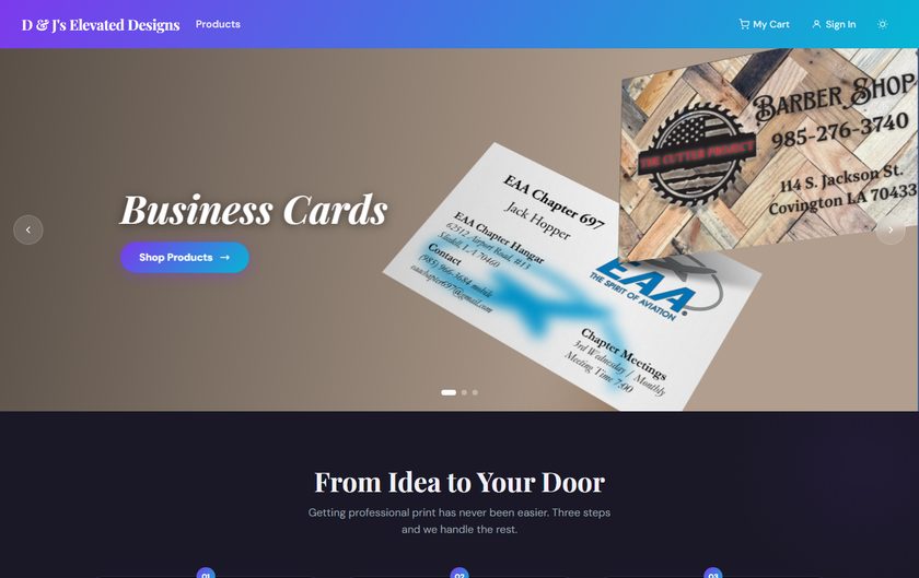 D&J's Elevated Designs — online print shop