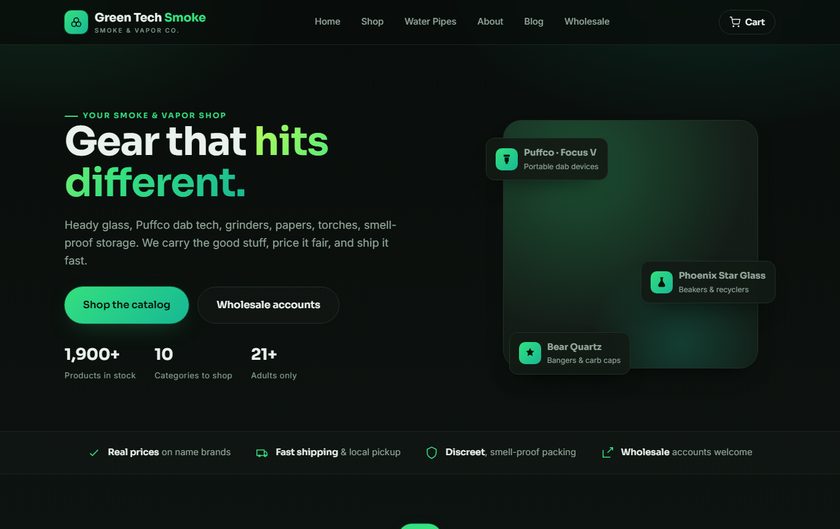 Green Tech Smoke — online smoke & vape shop